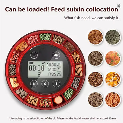 Zyfeedr Automatic Fish Feeder Aquarium Automatic Food Dispenser USB Rechargeable Auto Fish Food Dispenser with Timer LCD Display