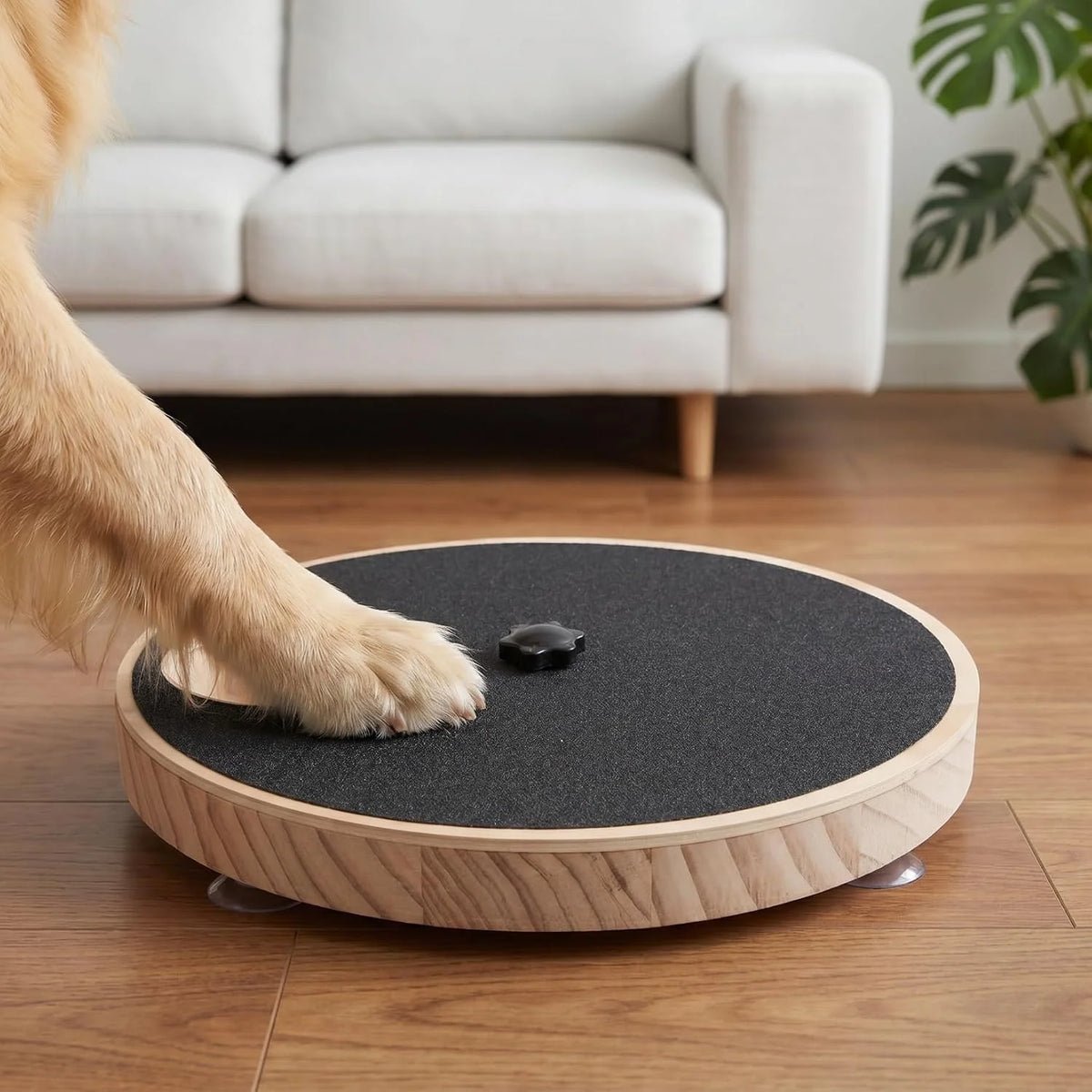 Dog Nail Scratch Pad Pet Claw Grinding Board with Treat Dispenser Rotating Dog Nail Trimming Board for Grooming Filing Training Indoor Paw Care 11.41 X 11.41 X 1.10In