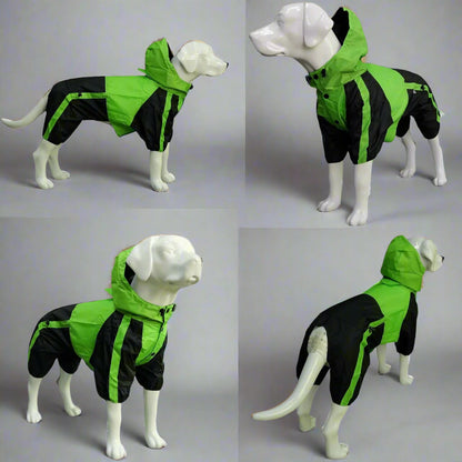 Pet Apparel Large Dog Clothing Raincoat Pet Clothes Rain Coat for Big Large Dogs Red Green Waterproof (L-M, Green)