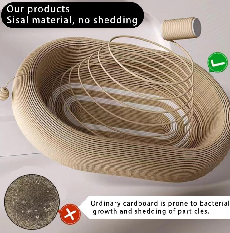 Large Space Sisal Cat Scratching Board Cat Bed - One-piece Enlarged And Widened Wear-resistant And Non-chipping Cat Scratching Basin With Cat Ball Toy, Concave Design Cat Bed For Scratching And Sleeping