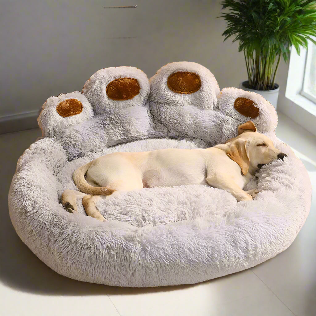 Cute Bear Paw Dog Bed Plush Winter Warm Mat Pets Kennel Large Dog Sleeping Bed Puppy Cat Sofa Blanket Cushion Pets Accessories