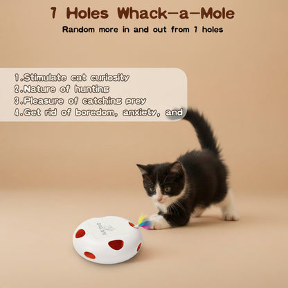 INKZOO Cat Toys, Interactive Cat Toys for Indoor Cats, Smart Interactive Kitten Toy, Automatic 7 Holes Mice Whack-A-Mole