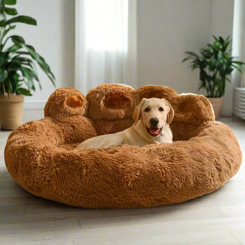 Cute Bear Paw Dog Bed Plush Winter Warm Mat Pets Kennel Large Dog Sleeping Bed Puppy Cat Sofa Blanket Cushion Pets Accessories