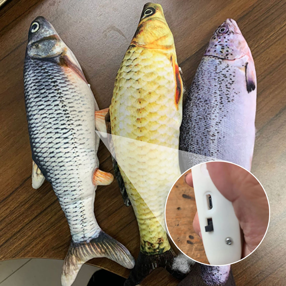 Electronic Pet Cat Toy - Interactive Fish-Shaped USB Rechargeable Cat Toy