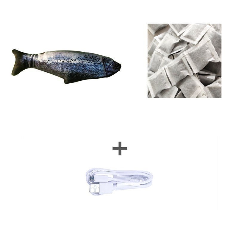Electronic Pet Cat Toy - Interactive Fish-Shaped USB Rechargeable Cat Toy