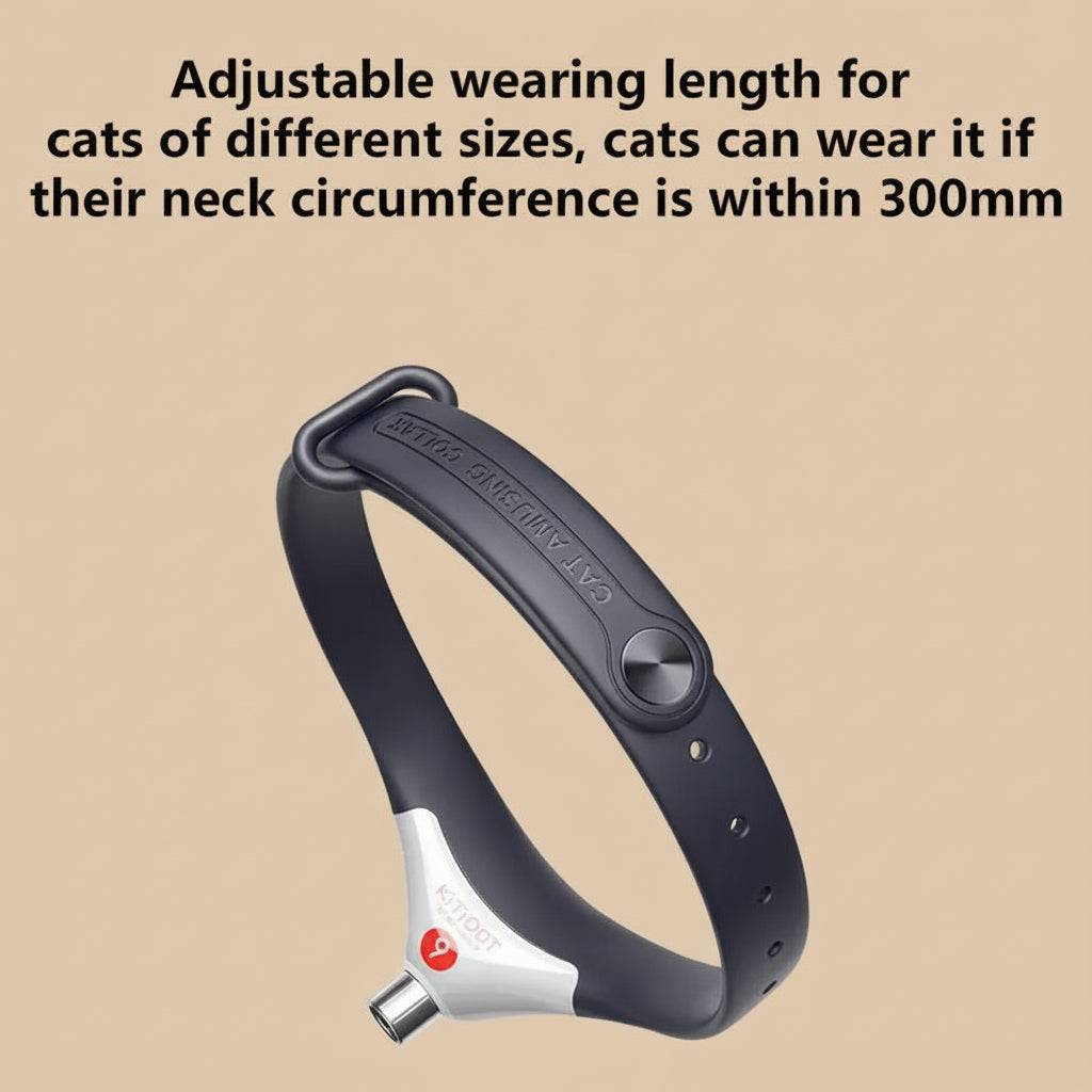 Cat collar with adjustable length on a white background