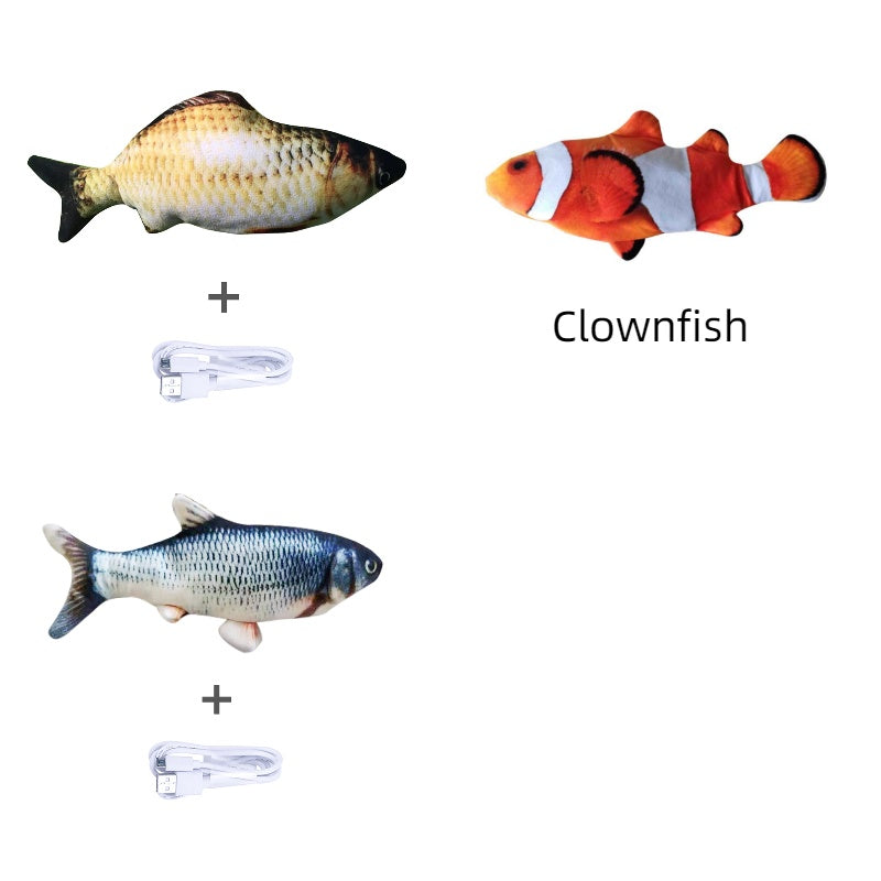 Electronic Pet Cat Toy - Interactive Fish-Shaped USB Rechargeable Cat Toy