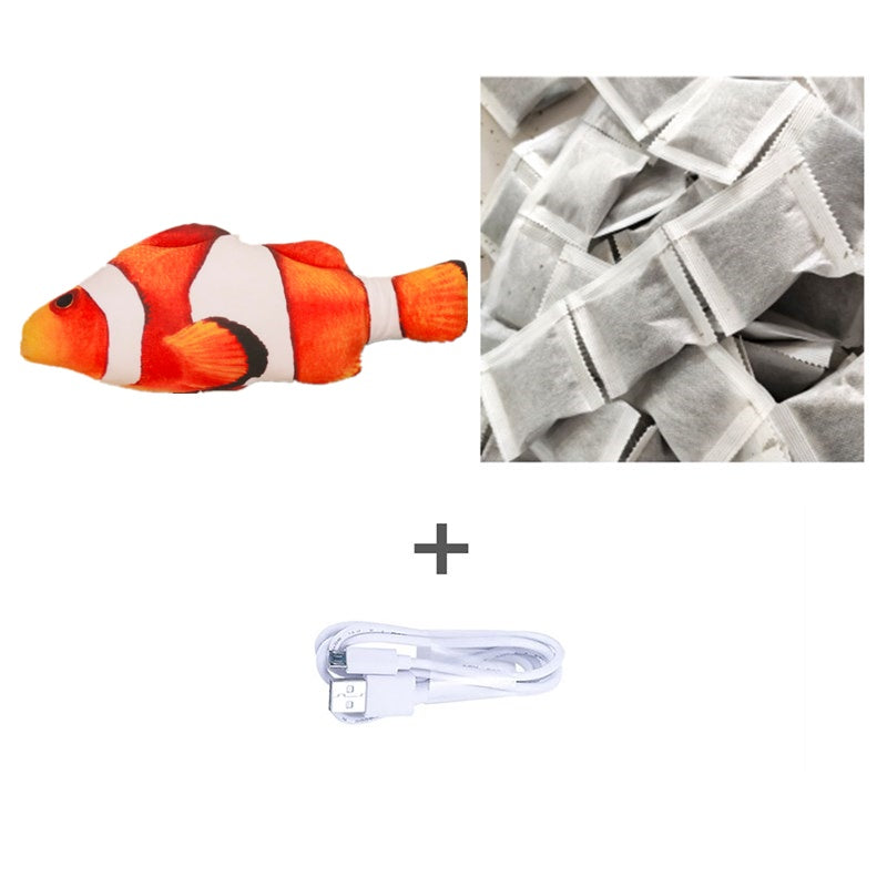 Electronic Pet Cat Toy - Interactive Fish-Shaped USB Rechargeable Cat Toy
