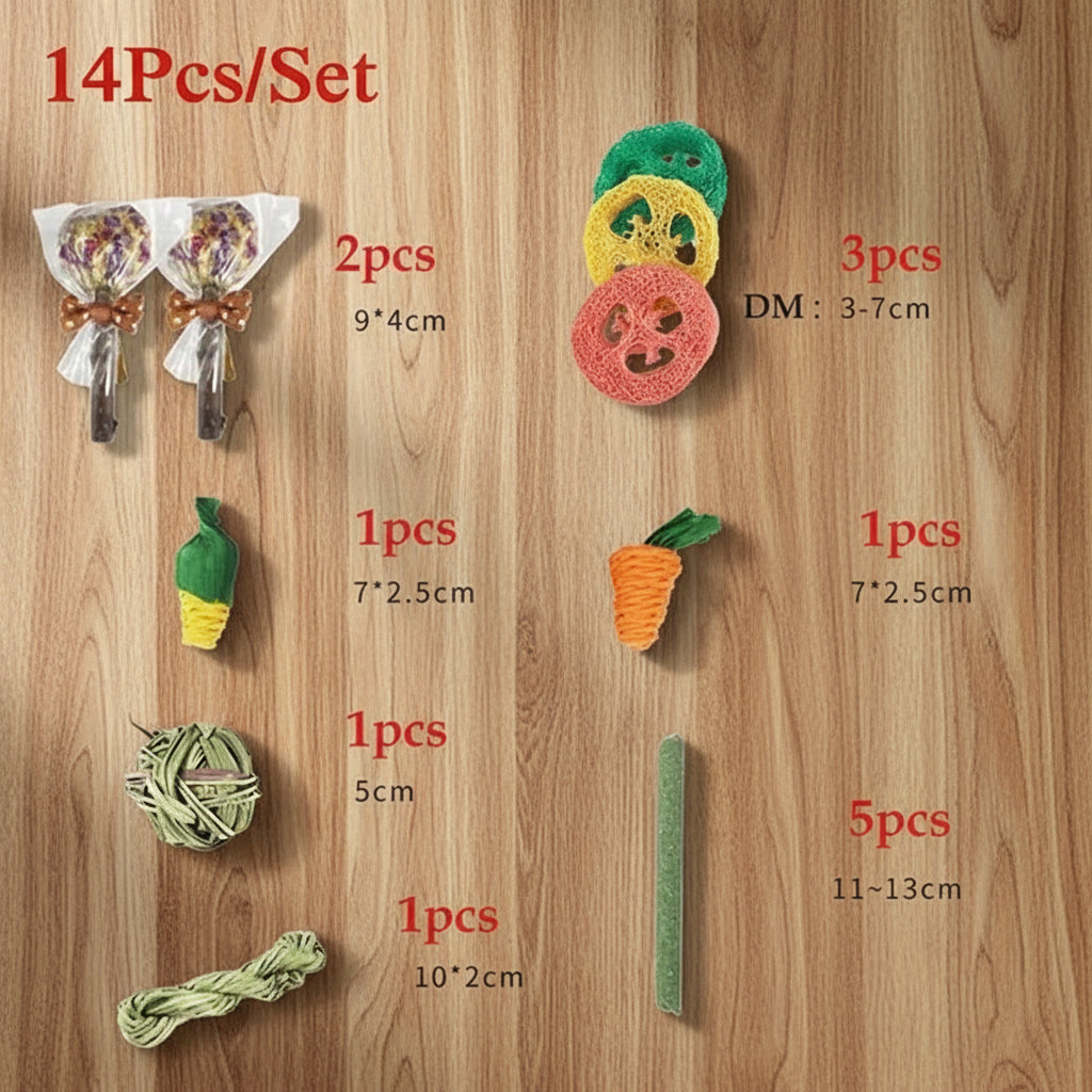 Rabbit Guinea Pig Dragon Cat Chew Toys Tooth Cleaning Toy for Bunny Hamster Tooth Grinding Set Pet Tooth Grinding Snacks