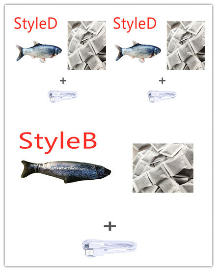 Electronic Pet Cat Toy - Interactive Fish-Shaped USB Rechargeable Cat Toy