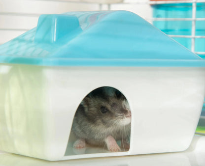 Pawhut 31" Extra Large Hamster Cage with Tubes and Tunnels, 4 Tier Small Animal Cage with Portable Carry Handles, Rat Gerbil Cage with Water Bottle, Food Dish, Exercise Wheel