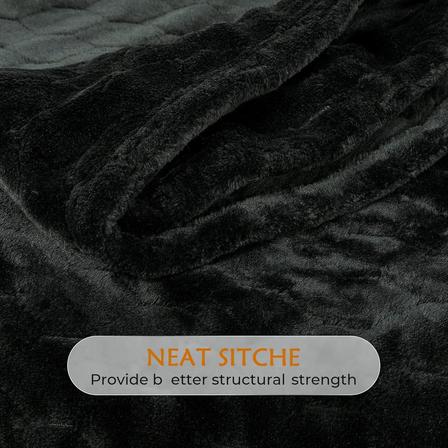Fleece Blanket Fuzzy Plush Throw Blanket 50" X 60", Super Soft Fluffy Bed Blanket Geometric Pattern Comfy Microfiber Flannel Blankets for Couch, Bed, Sofa, Black
