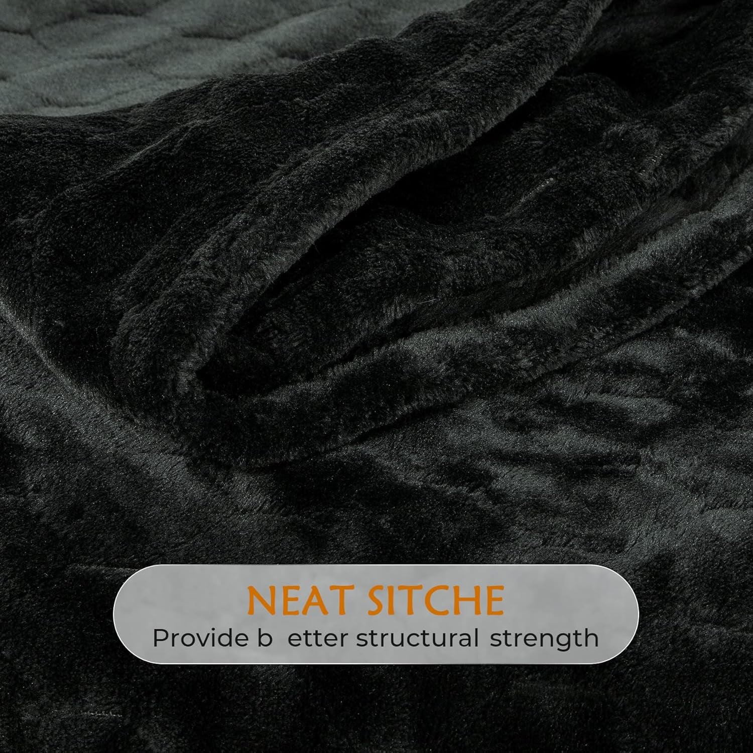 Fleece Blanket Fuzzy Plush Throw Blanket 50" X 60", Super Soft Fluffy Bed Blanket Geometric Pattern Comfy Microfiber Flannel Blankets for Couch, Bed, Sofa, Black