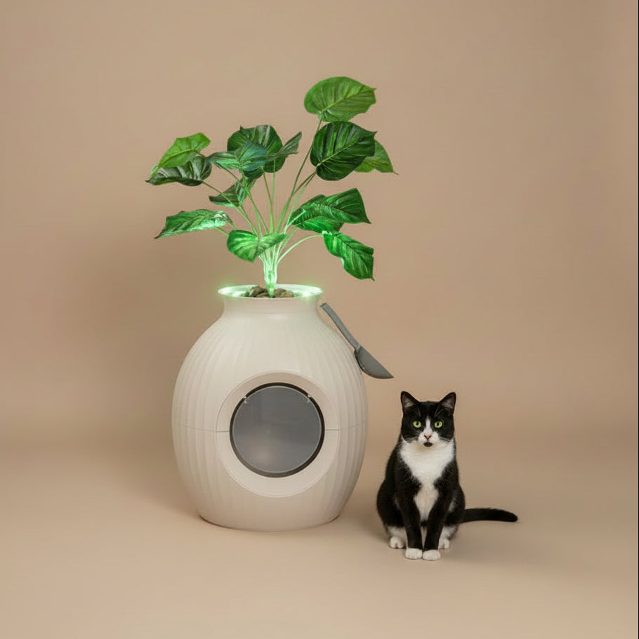 Smart Plant Cat Litter Box with Electronic Odor Removal & Sterilization