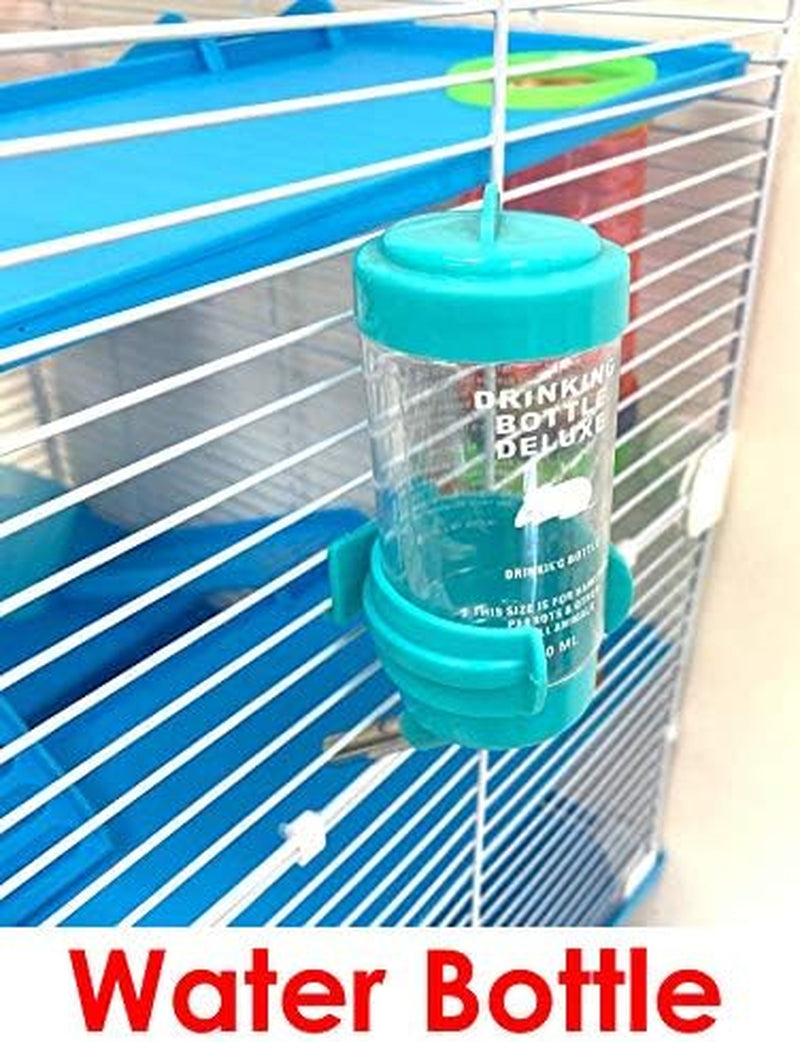 Large Multi Level Twin Tower Expansible and Customizable Habitat Hamster Rodent Gerbils Mouse Mice Small Animal Home Cage with Crossing Tube with Full Set of Accessories
