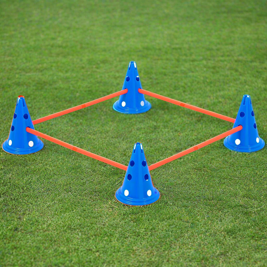 VEVOR Dog Agility Hurdle Cone Set 6 PCS Kit-12 Xcones 6 Xagility Rods with Bag