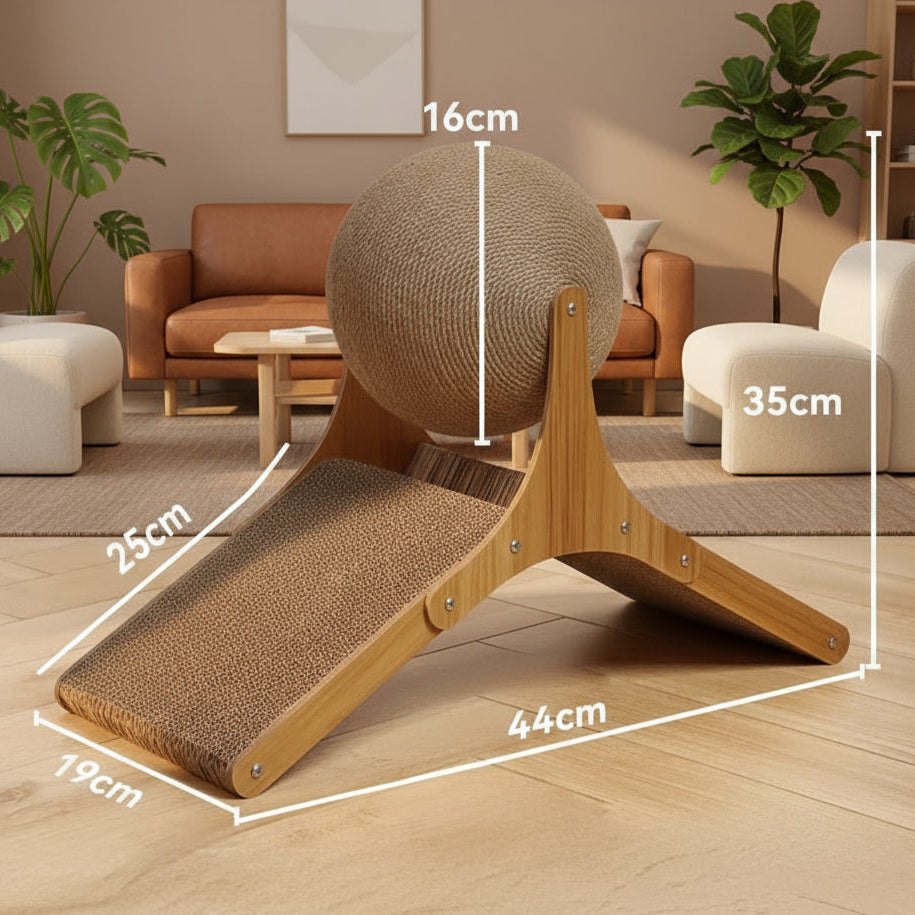 Cat Grabbing Board Wooden Cat Climbing Frame Vertical Scratch Resistant Cat Toy Rotating Sisal Rope Cat Grabbing Ball Cat Tower