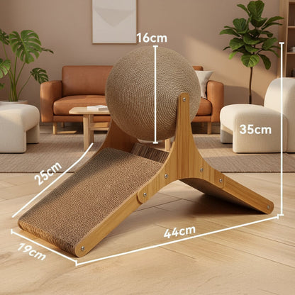 Cat Grabbing Board Wooden Cat Climbing Frame Vertical Scratch Resistant Cat Toy Rotating Sisal Rope Cat Grabbing Ball Cat Tower