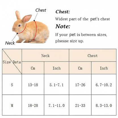 Cartoon Rabbit Harness and Leash Set Walking Adjustable Pet Harnesses for Small Animals Bunny Guinea Pig Mascotas Accessories