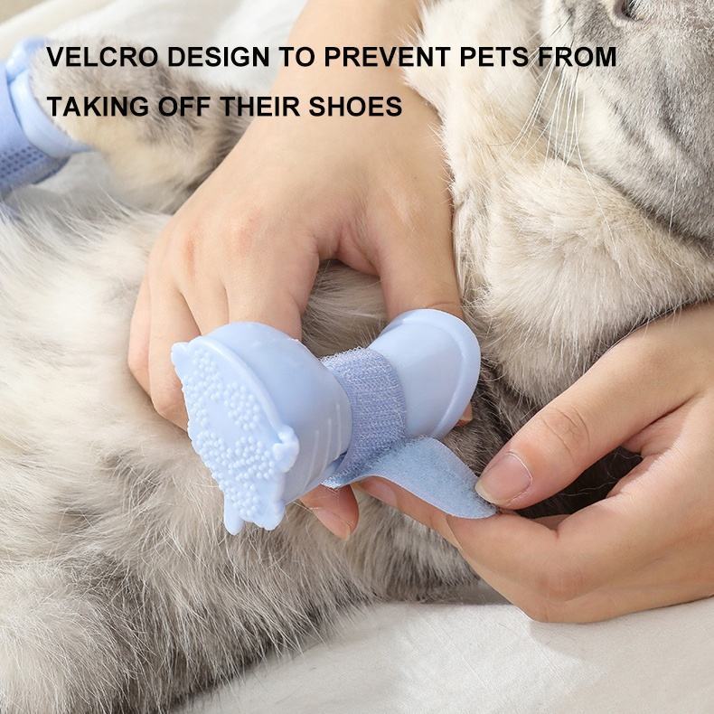 Dog Rain Boots 4Pcs Pet Dog Puppy Warm Waterproof Silicone Non-Slip Rain Boots Footwear Shoes Dog Cat Pet Toy Dog Rain Boots - Dog Rain Shoes, Cat Rain Boots, Waterproof Foot Cover, Soft Bottom Shoes