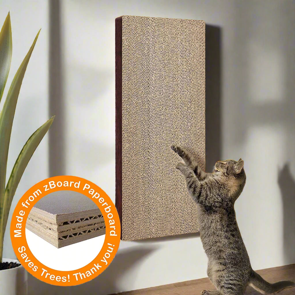 Premium Cat Scratcher Wall Mounted Scratch Pad (Free Silvervine Organic Catnip), 1 Count (Pack of 1)