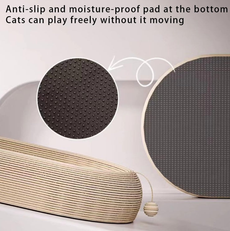 Large Space Sisal Cat Scratching Board Cat Bed - One-piece Enlarged And Widened Wear-resistant And Non-chipping Cat Scratching Basin With Cat Ball Toy, Concave Design Cat Bed For Scratching And Sleeping