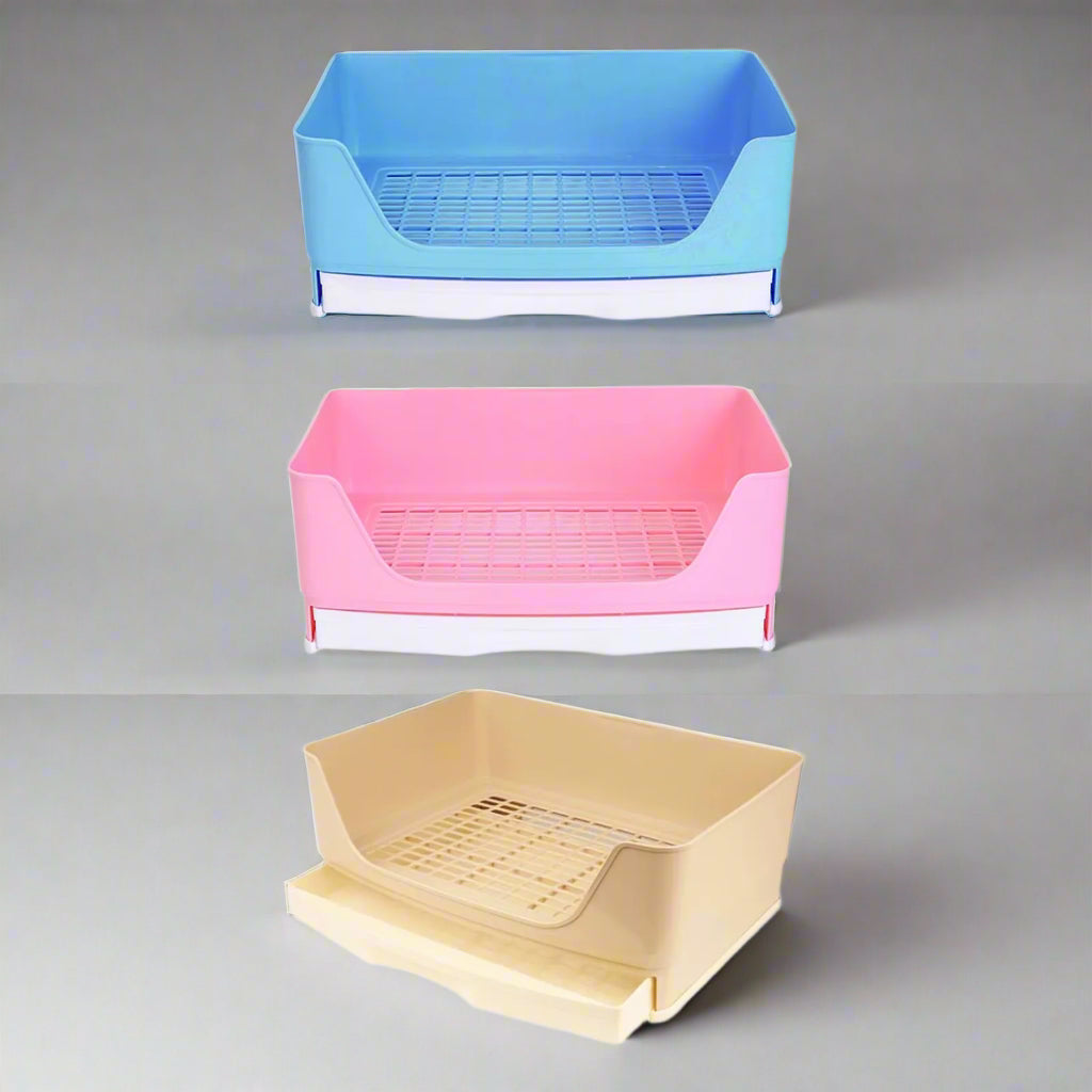 Rabbit Litter Box Portable Non Slip Bottom Pan Bunny Potty Trainer Corner for Chinchillas Ferrets Small Animals Pet Accessories