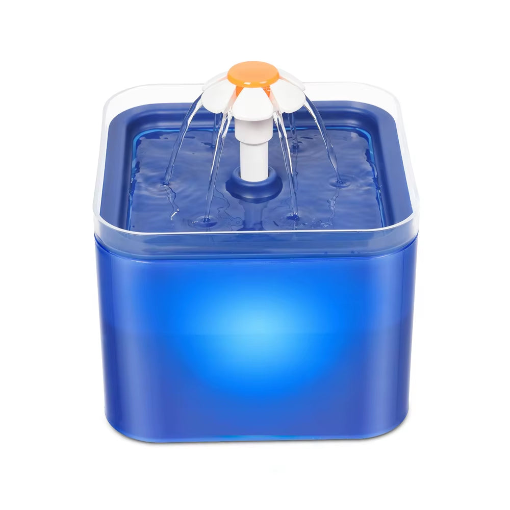 2L Automatic Cats and Dogs Water Fountain with LED Lighting USB Pet Water Dispenser with Recirculate Filtring for Pet Feeder