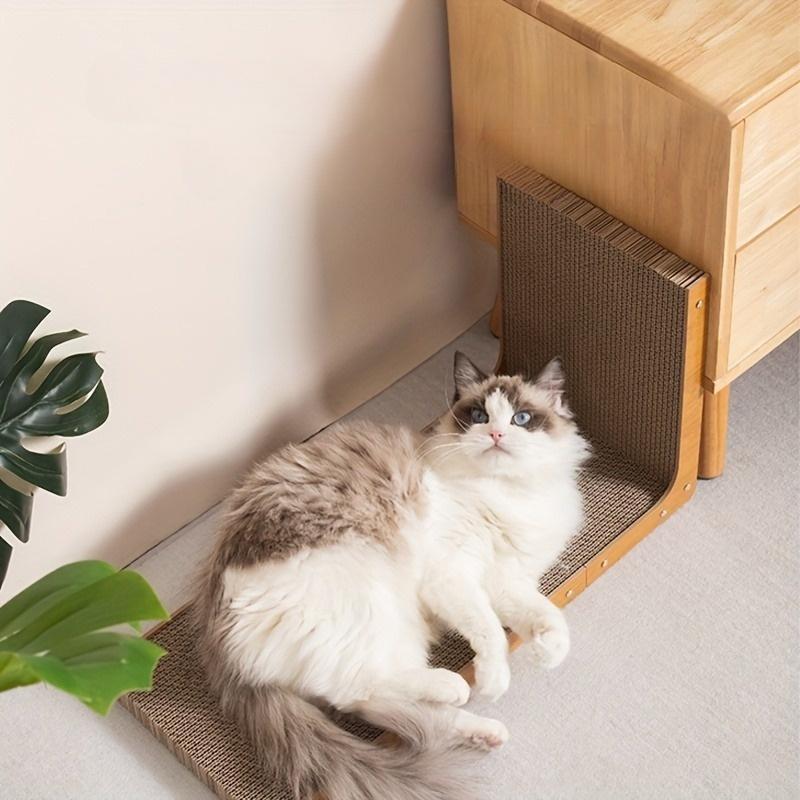 L-Shaped Cat Scratching and Lounging Board - Multi-Functional Pet Furniture for Scratching and Relaxation