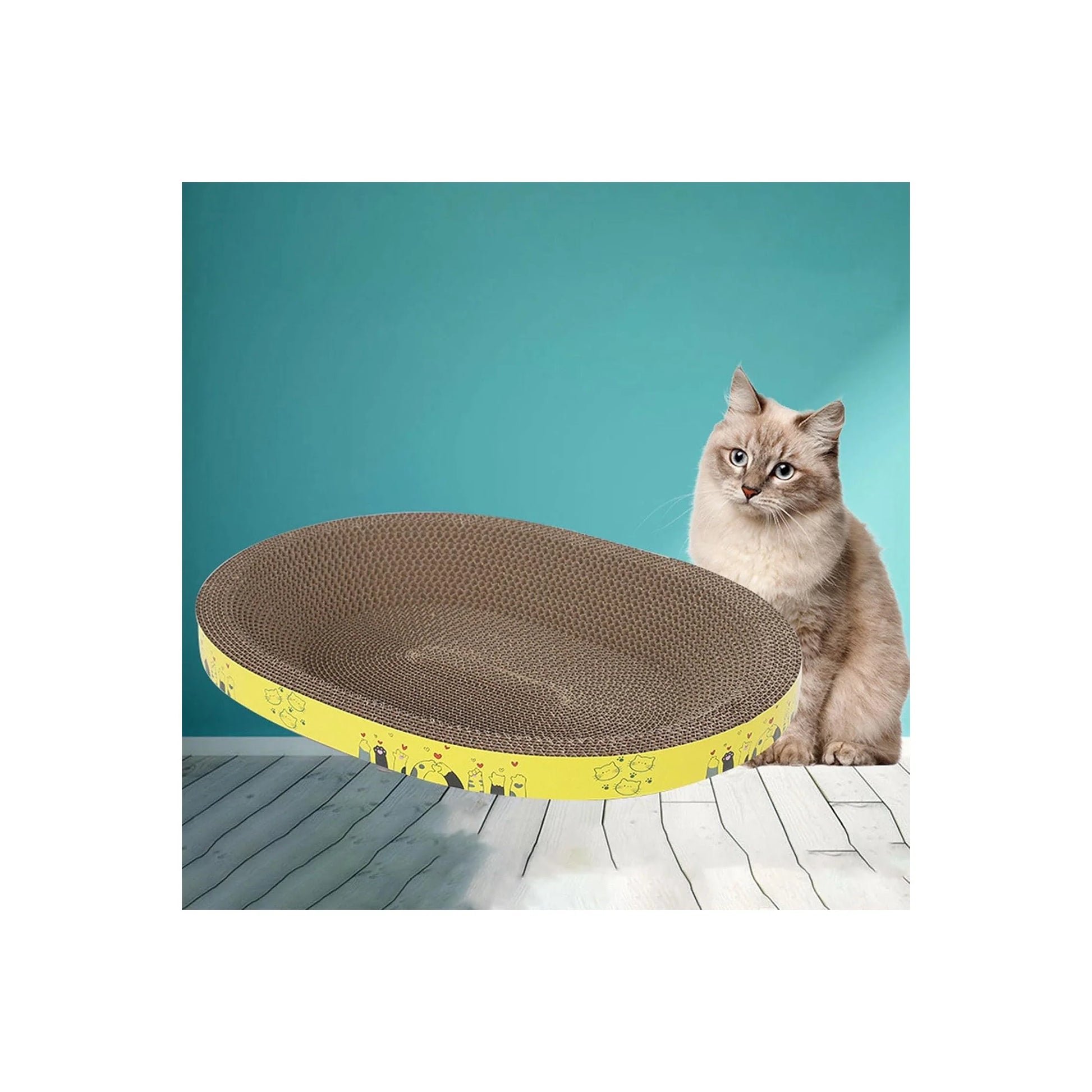Oval-Shape Corrugated Paper Scratch Guards Pet Scratching Claw Scraper Products Scratcher Pet Furniture Protect Scratcher Mat Cardboard Bed for Indoor Cats Sofa Protect for Bed