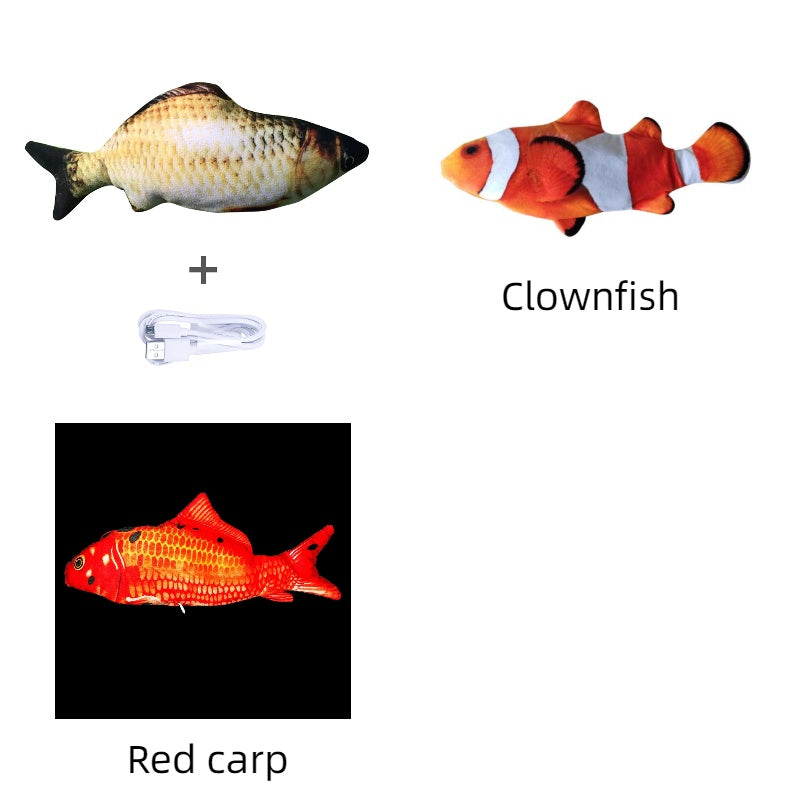 Electronic Pet Cat Toy - Interactive Fish-Shaped USB Rechargeable Cat Toy