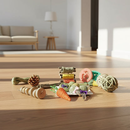 Rabbit Guinea Pig Dragon Cat Chew Toys Tooth Cleaning Toy for Bunny Hamster Tooth Grinding Set Pet Tooth Grinding Snacks