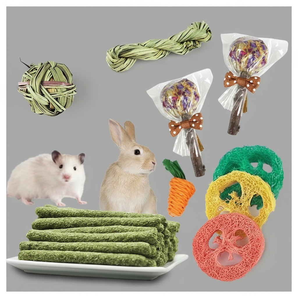 Rabbit Guinea Pig Dragon Cat Chew Toys Tooth Cleaning Toy for Bunny Hamster Tooth Grinding Set Pet Tooth Grinding Snacks