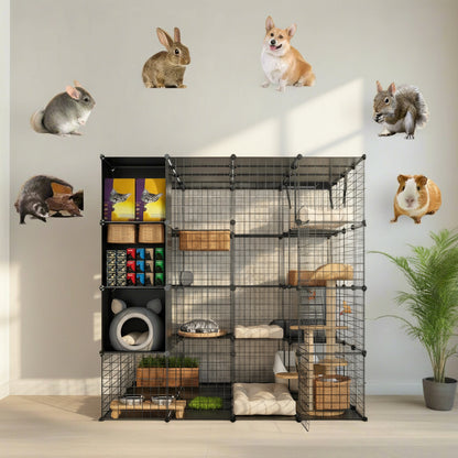 Boivin Portable Outdoor Cat Cage, Catio, Cat House, with Shelves