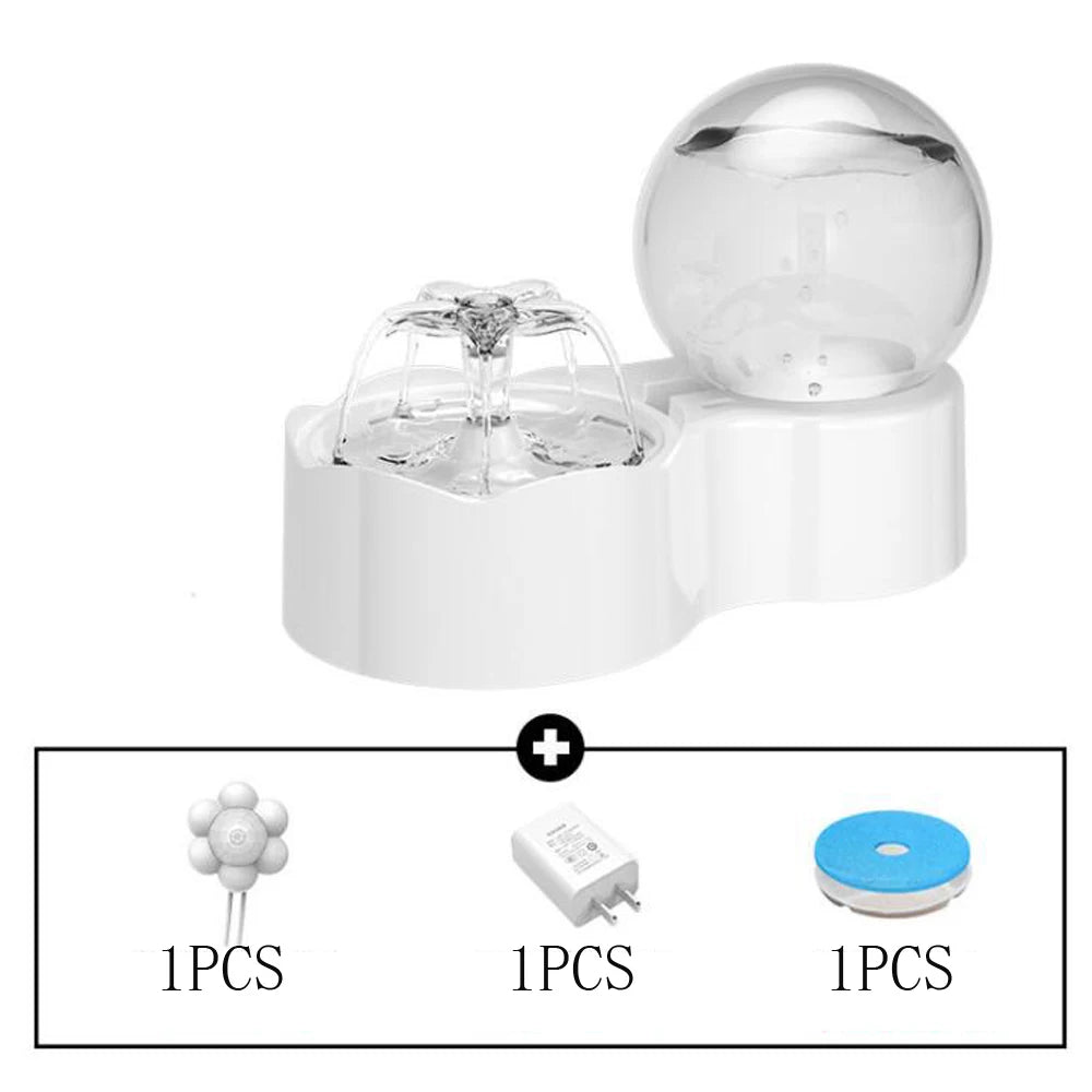 2.3L Automatic Cat Water Fountain with Faucet Dog Water Dispenser Transparent Filter Drinker Pet Sensor Auto Drinking Feeder