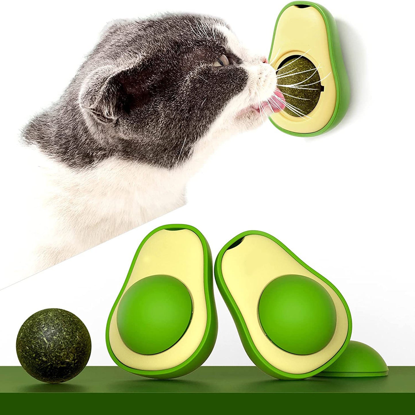 Cute Avocado Catnip Toys Cat Teeth Cleaning Toy - Interactive Pet Toys with Silvervine Ball for Cat Supplies