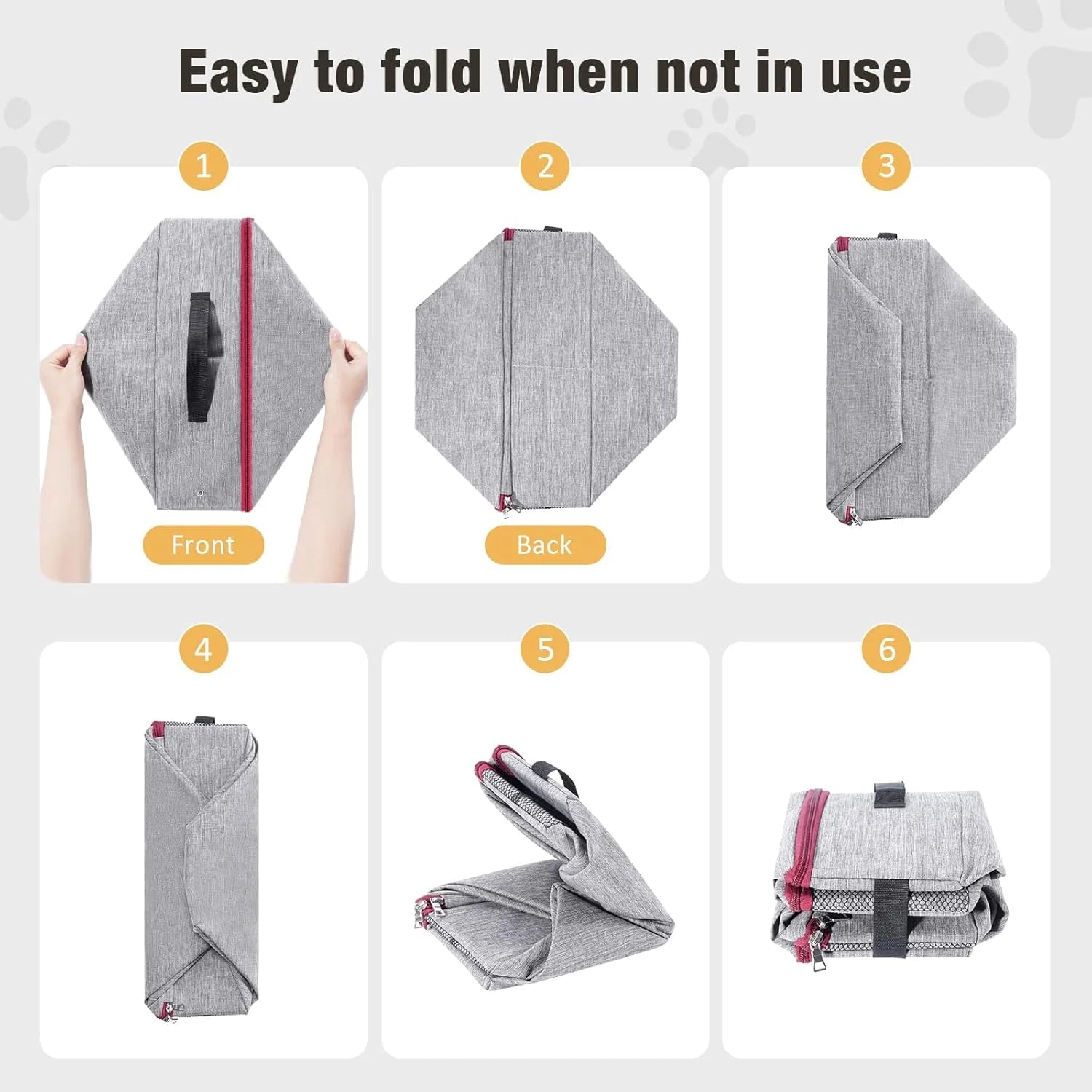 Travel Litter Box for Cats, Waterproof Leak-Proof Foldable Collapsible Kitty Box with Zipped Lid, Mat and Scoop, Easy to Carry Ideal for Hotels Cars