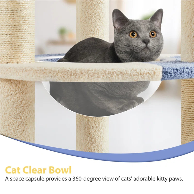 Gillispie Cat Tree with Clear Bowl