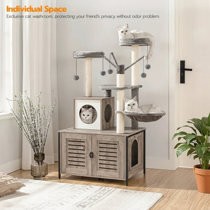 Burslem 52'' Cat Tree with Litter Box Enclosure