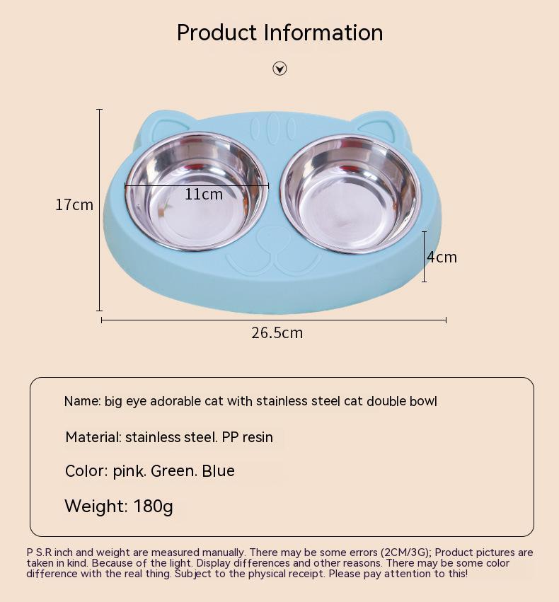 Double Bowls Set | Raised Feeding Station for Dogs & Cats
