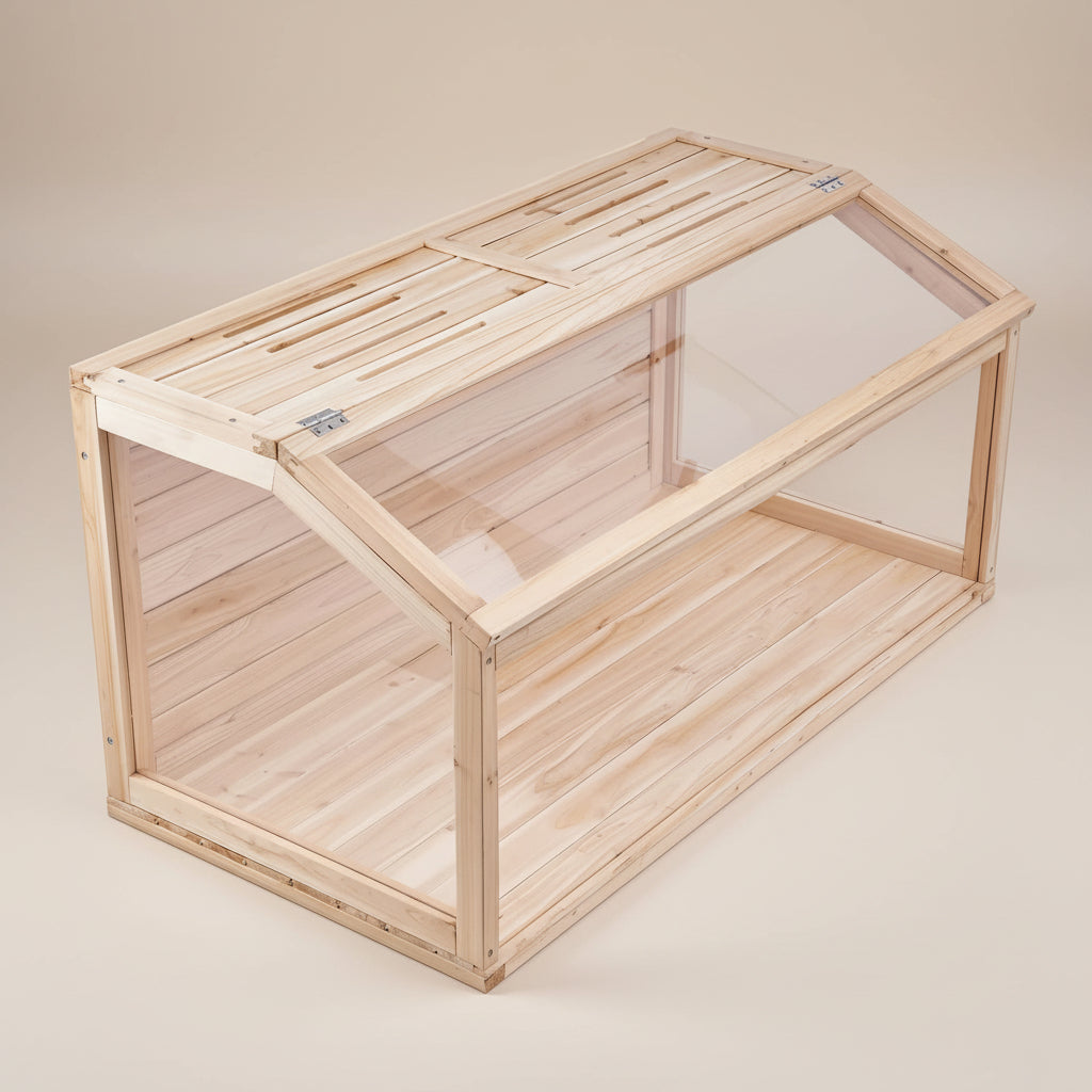 Wooden pet cage on a white background