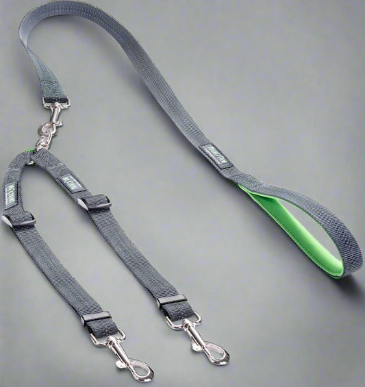 Double Dog Leash - Double Leash for Two Dogs No Tangle Design. Split Lead for 2 Pets. Adjustable to Fit All Sized Breeds. Reflective Dual Pet Lead for People with Multiple Pups