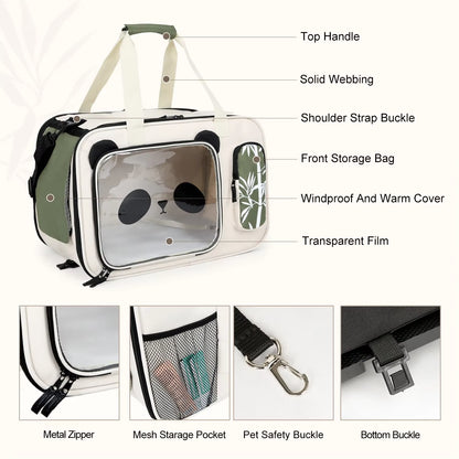 Foldable Pet Dog Cat Trolley Stroller with 4 Universal Wheels Animal Travel Shoulder Carrier House Suitcase for Small Pets