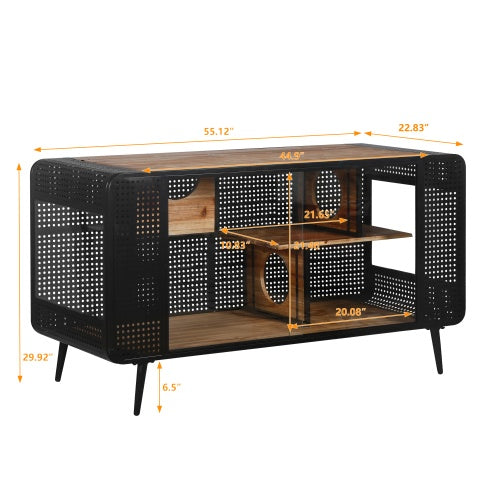 55.12 inch Spacious Cat House with Tempered Glass for Living Room, Hallway, Study and Other Spaces