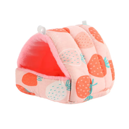 DIY Cute Mini Cage Rabbit Squirrel Winter Warm Mat Guinea Pig Nest Hamster House Small Animal Sleeping Bed Pet Hanging Cage