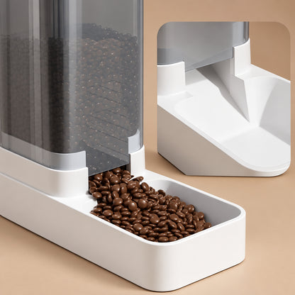 White container with dog food on a beige background