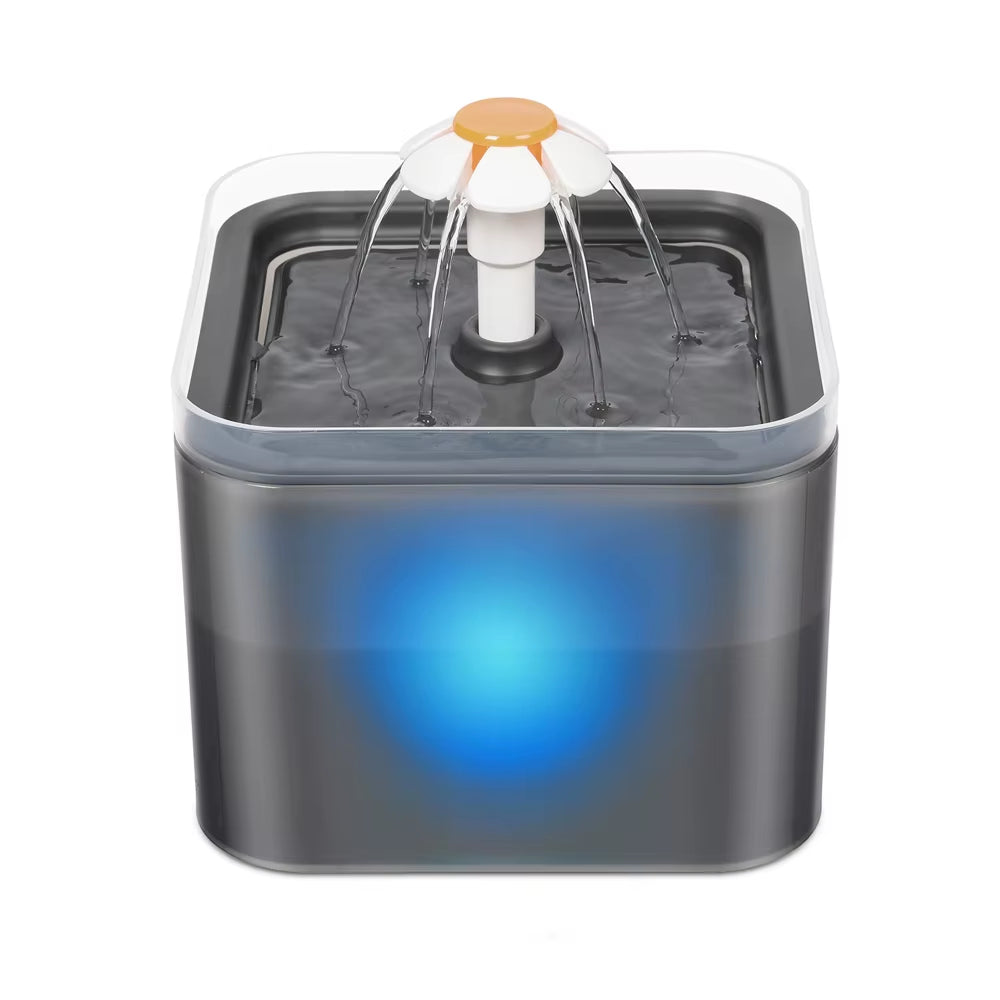 2L Automatic Cats and Dogs Water Fountain with LED Lighting USB Pet Water Dispenser with Recirculate Filtring for Pet Feeder