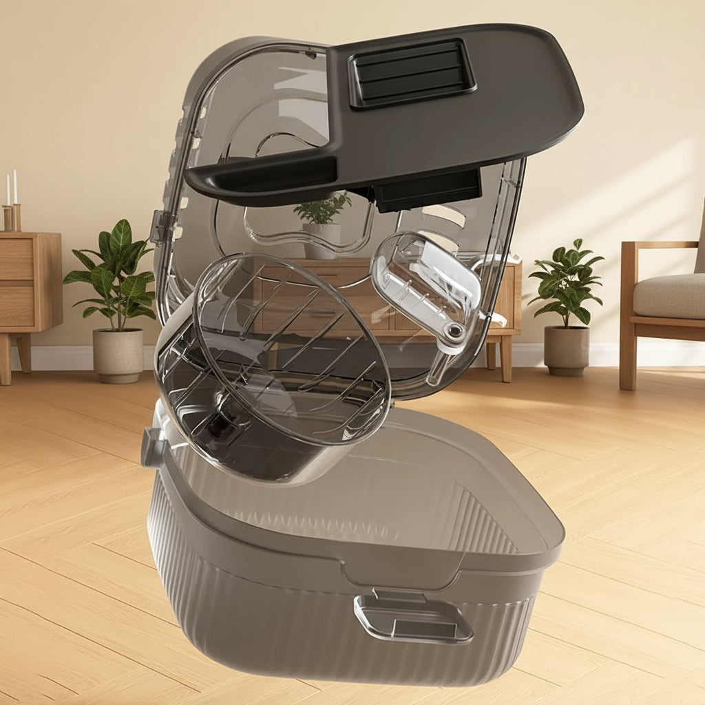 Hamster Outdoor Carrier Cage Portable Hamster Cage with Clear Large Flip Cover for Hamster Bird Carrying Pet Supplies