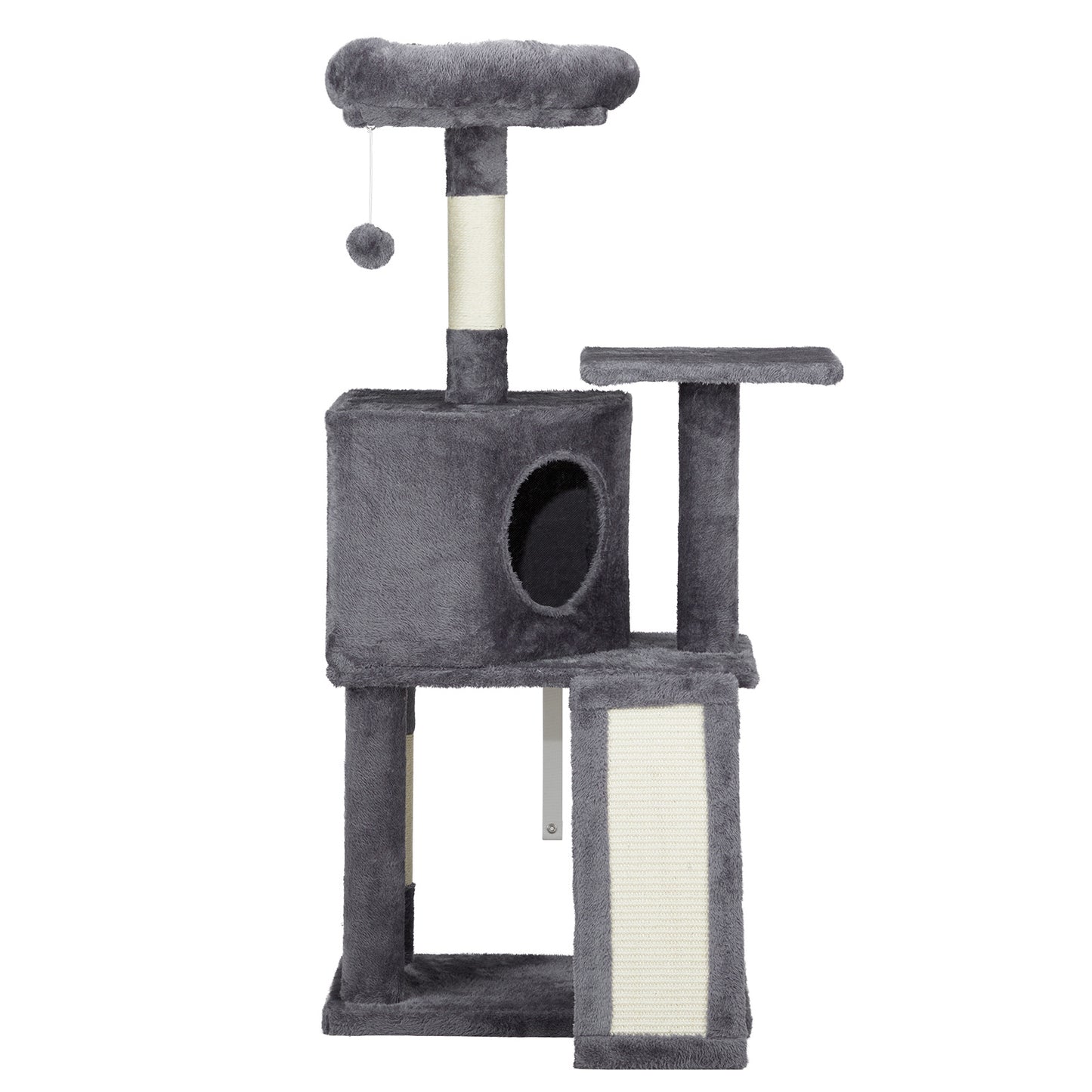 47inch Dark Grey Cat Scratcher Trapezoidal Cat House Cat Climbing Frame