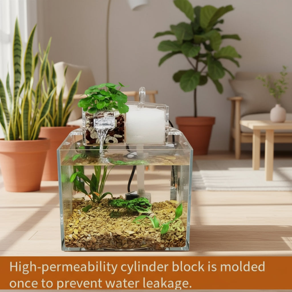 Aquarium Small Fish Tank Silent Oxygen Filter Mini Ecological Ultra-White Plastic Tank Living Room Fish Tank Aquarium Accessorie